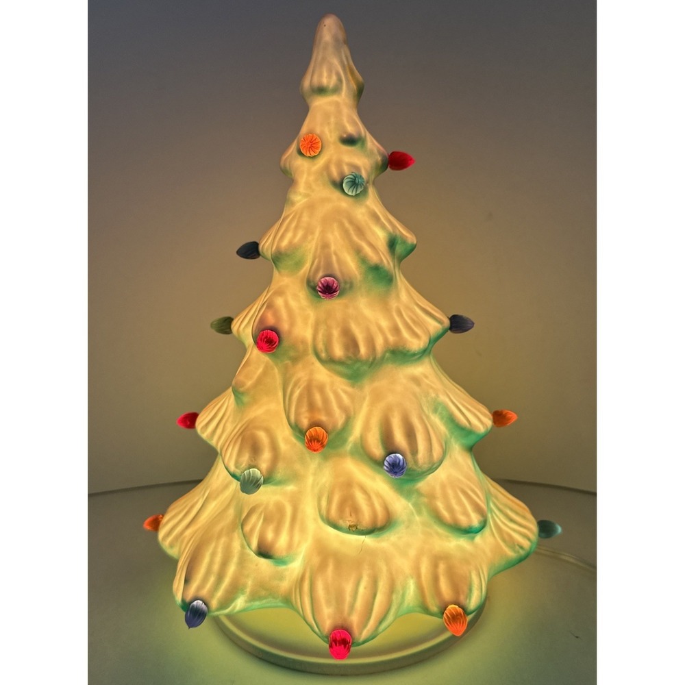 Vintage Union Products Christmas Tree Blow Mold Lighted Indoor Tabletop 12"